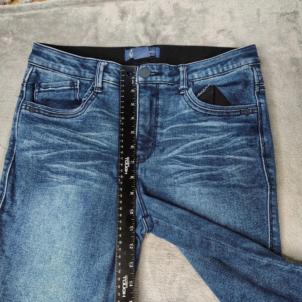 Democracy Jeans Womens 10 Blue Flare Leg AB Solution Medium Wash Stretch Denim‎
